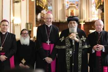 arcybiskup galas z patriarchą koptyjskim Tawadrosem